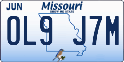 MO license plate OL9J7M