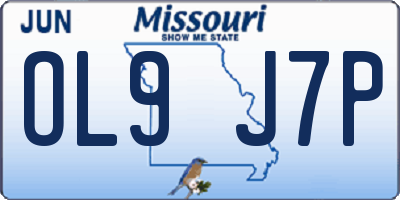 MO license plate OL9J7P