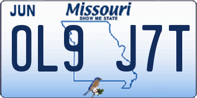MO license plate OL9J7T
