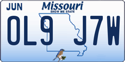 MO license plate OL9J7W