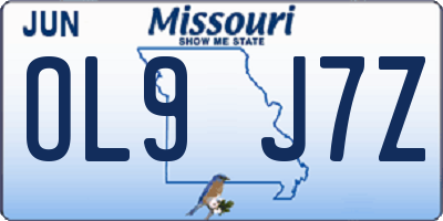 MO license plate OL9J7Z