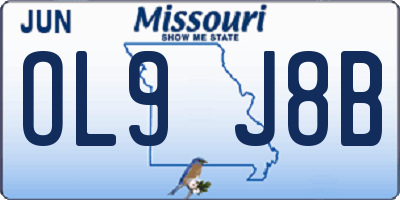 MO license plate OL9J8B