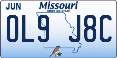 MO license plate OL9J8C