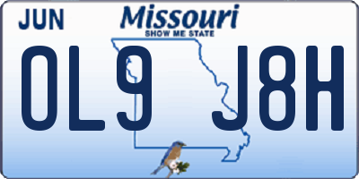 MO license plate OL9J8H