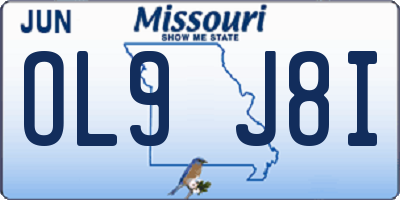 MO license plate OL9J8I