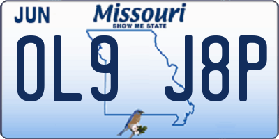 MO license plate OL9J8P
