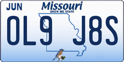 MO license plate OL9J8S