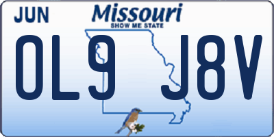 MO license plate OL9J8V