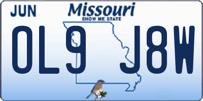 MO license plate OL9J8W