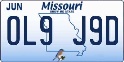 MO license plate OL9J9D