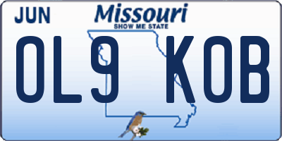 MO license plate OL9K0B