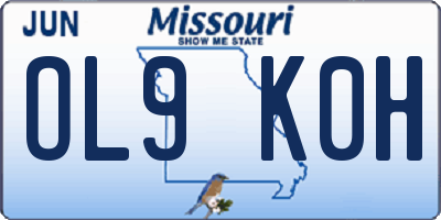MO license plate OL9K0H