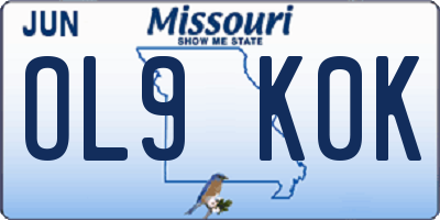 MO license plate OL9K0K