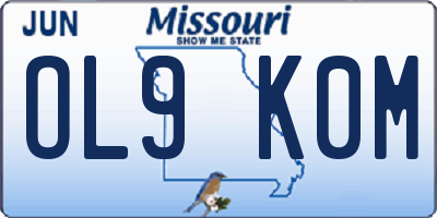 MO license plate OL9K0M