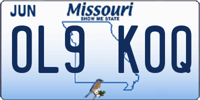 MO license plate OL9K0Q