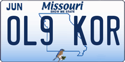 MO license plate OL9K0R