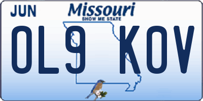 MO license plate OL9K0V