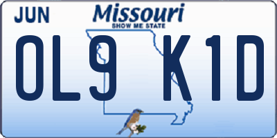 MO license plate OL9K1D