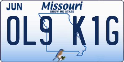 MO license plate OL9K1G
