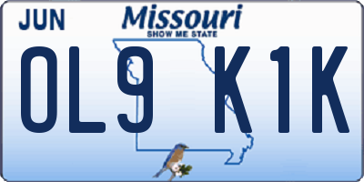 MO license plate OL9K1K
