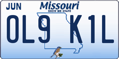 MO license plate OL9K1L