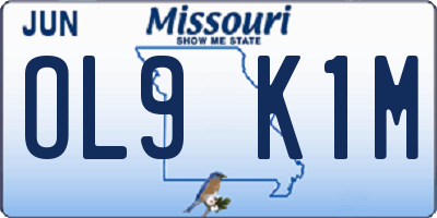 MO license plate OL9K1M
