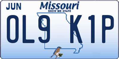 MO license plate OL9K1P