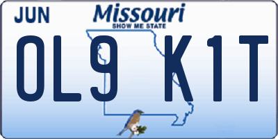 MO license plate OL9K1T