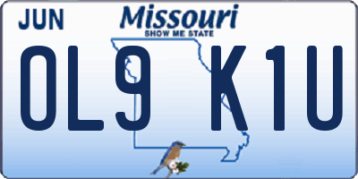 MO license plate OL9K1U