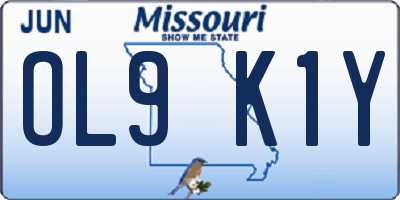 MO license plate OL9K1Y