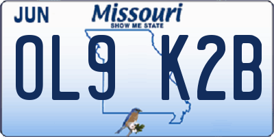 MO license plate OL9K2B