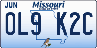 MO license plate OL9K2C