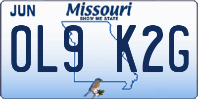MO license plate OL9K2G