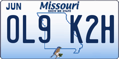 MO license plate OL9K2H