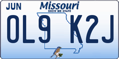 MO license plate OL9K2J