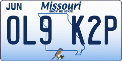 MO license plate OL9K2P