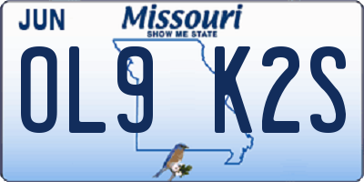 MO license plate OL9K2S