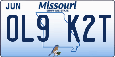 MO license plate OL9K2T