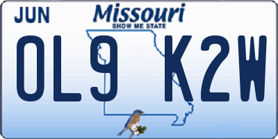 MO license plate OL9K2W