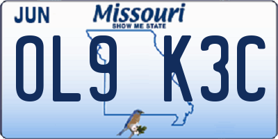 MO license plate OL9K3C