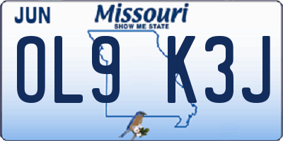 MO license plate OL9K3J