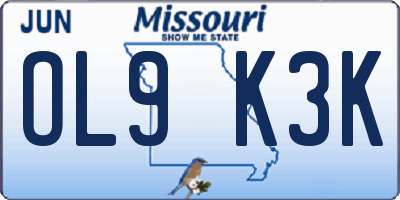 MO license plate OL9K3K