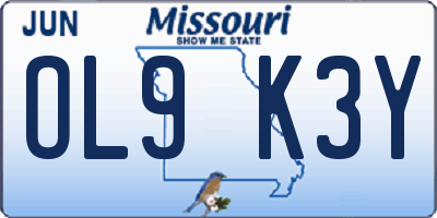 MO license plate OL9K3Y