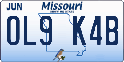 MO license plate OL9K4B