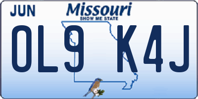 MO license plate OL9K4J