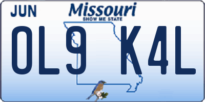 MO license plate OL9K4L