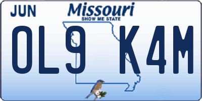 MO license plate OL9K4M