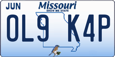 MO license plate OL9K4P