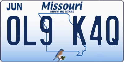 MO license plate OL9K4Q