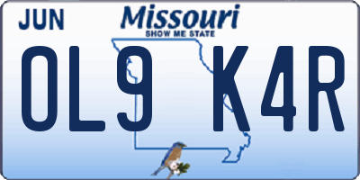 MO license plate OL9K4R